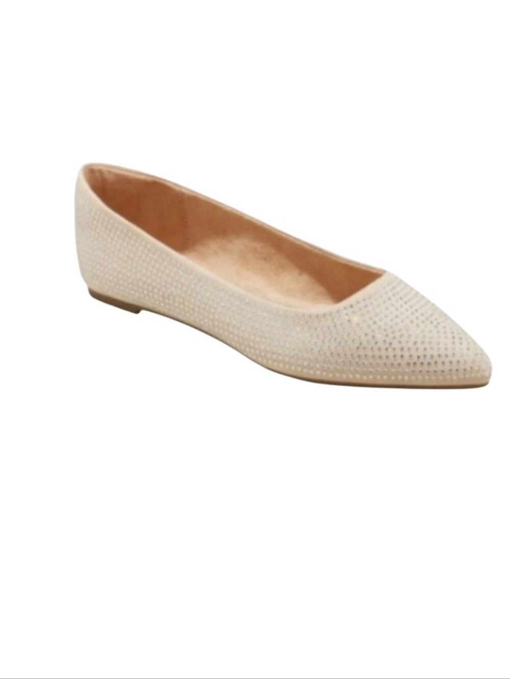OFF WHITE WITH RHINESTONE BALLET FLAT SZ 9 NWT